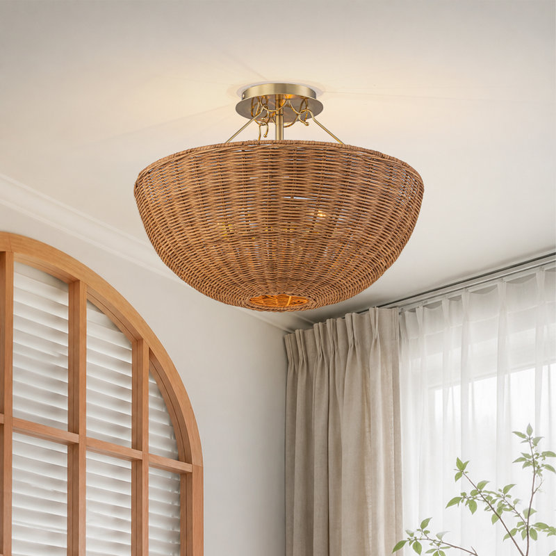 Plafonnier semi-encastré 3 lumières Boho Coastal