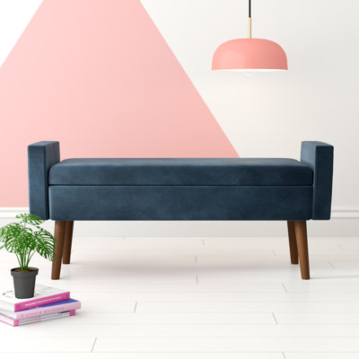 Banc de rangement à couvercle rabattable rembourré Carkin