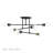 6 Light Bronze Extra Large Semi-Flush With Antique Brass Accents