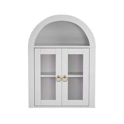 Wall Mounted Arched Cabinet With Glass Doors