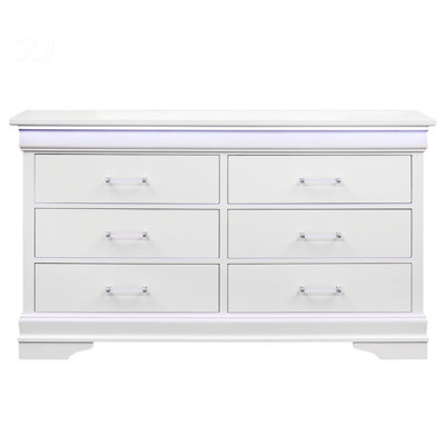 Elegant Dresser With Spacious Drawers And Led Lighting