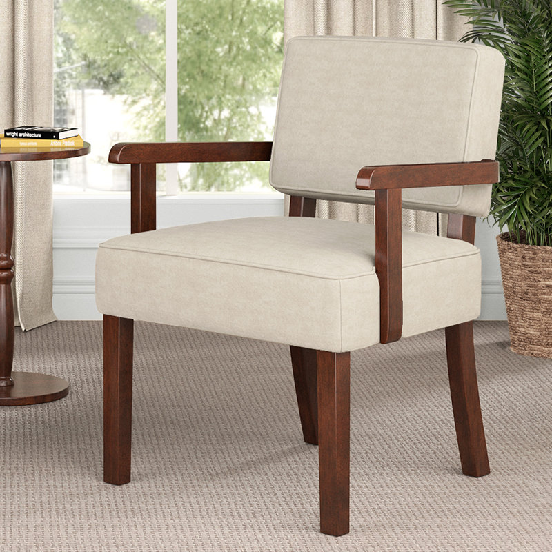 Fauteuil d'appoint Naethan, Velours blanc