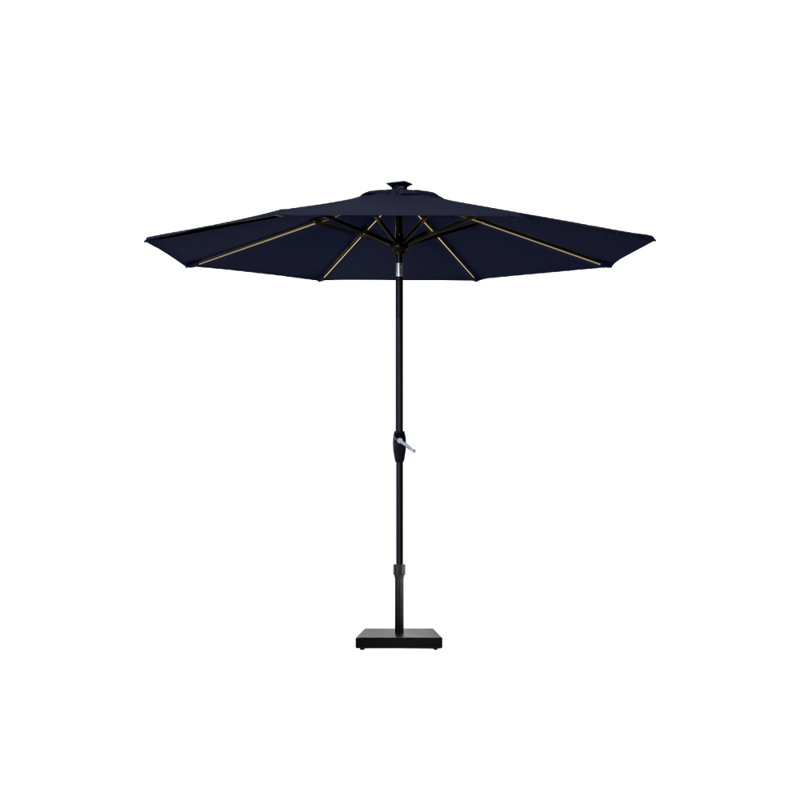 Parasol de marché 11 pi, Sunbrella® bleu marine, Noir