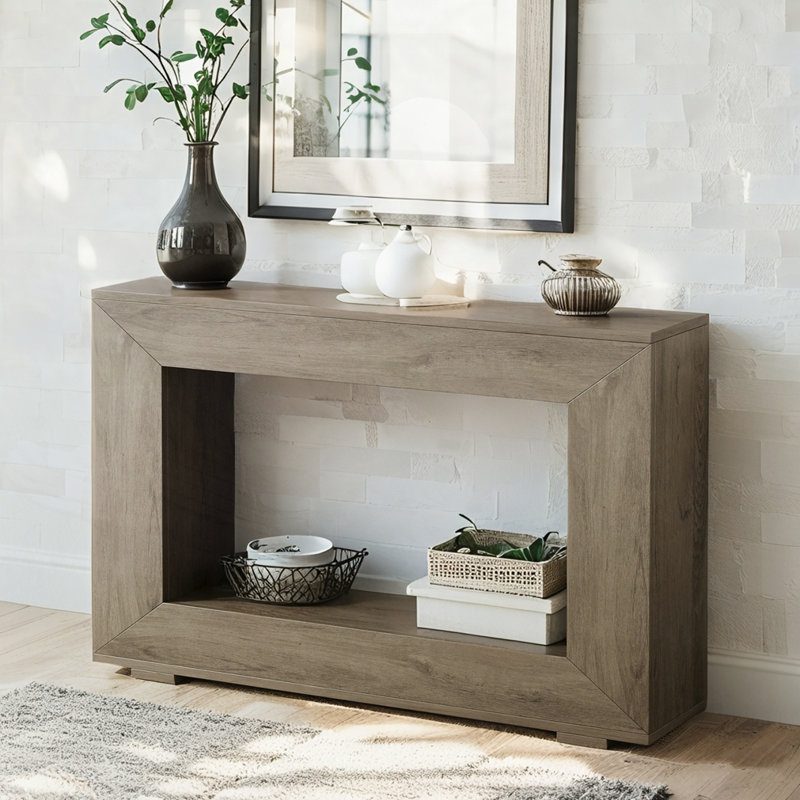 Minimalist Sofa Table Behind Couch For Entryway, Hallway, Living Room, Home Office, Gray