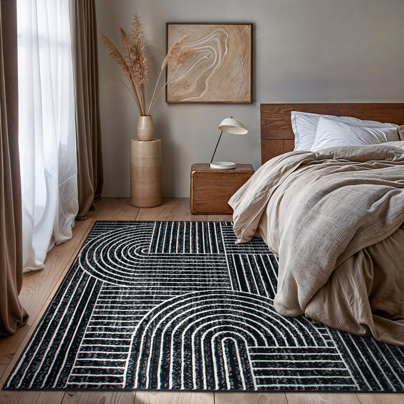 Contemporary Stripe Arch Design Area Rug, Rectangle 7'10" x 10'