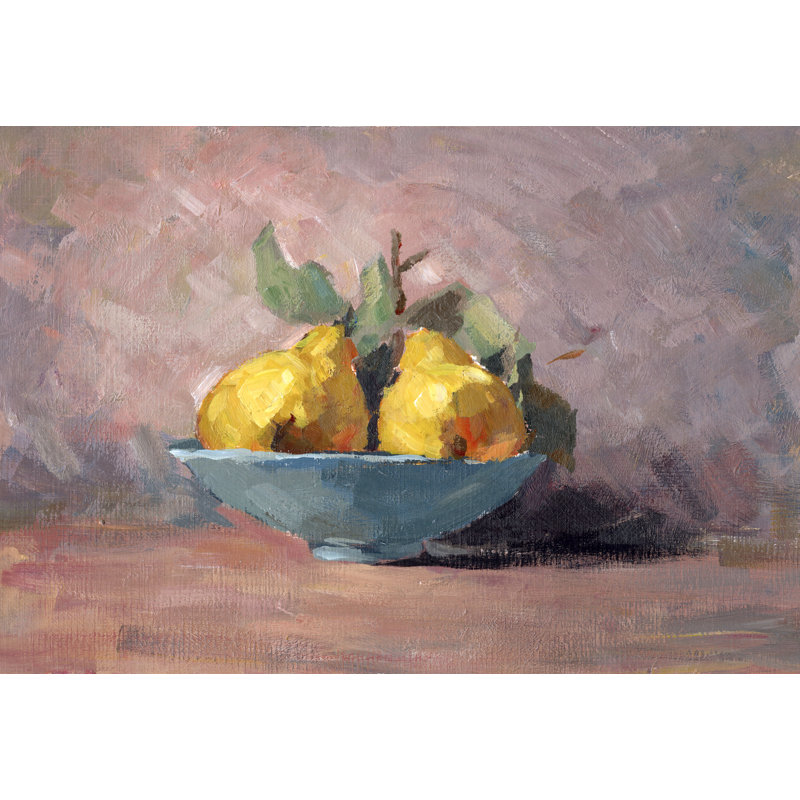 The Fruit Bowl - Painting Print, 20cm H x 30cm W, Black Floater Framed