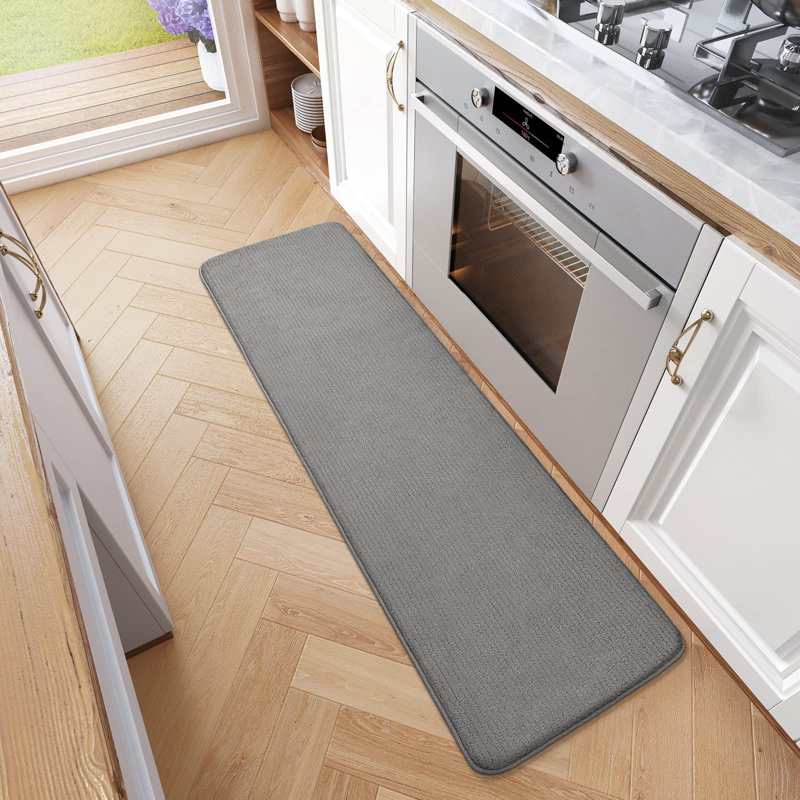 Tapis de cuisine Dawon, Rectangle 2 pi 5 po x 1 pi 5 po, Gris foncé