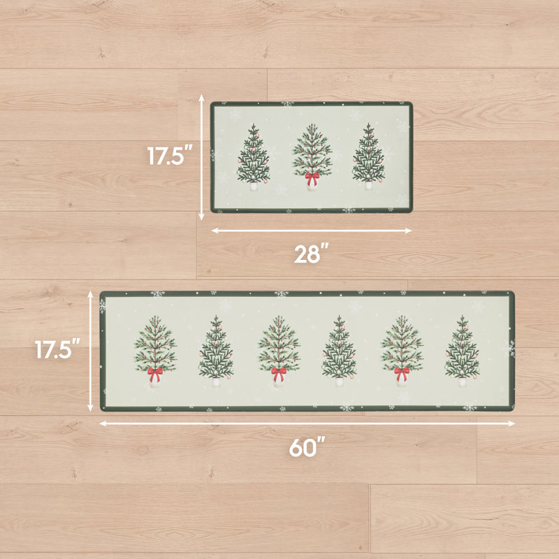 Ensemble de tapis de cuisine Laura Ashley Christmas Hollybrook, Holly Green