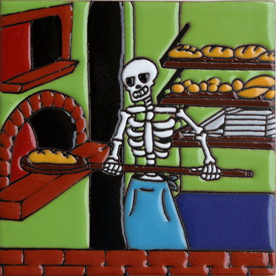 TalaMex The Baker. Carreau d'argile Day-Of-The-Dead