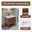 Meuble-lavabo autoportant de 30 po avec tablette ouverte, base en bois massif de qualité supérieure avec base-104076245