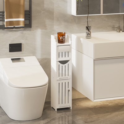 Support de papier hygiénique, armoire de rangement mince pour salle de bain, armoire de papier hygiénique étroite pour les petits espaces