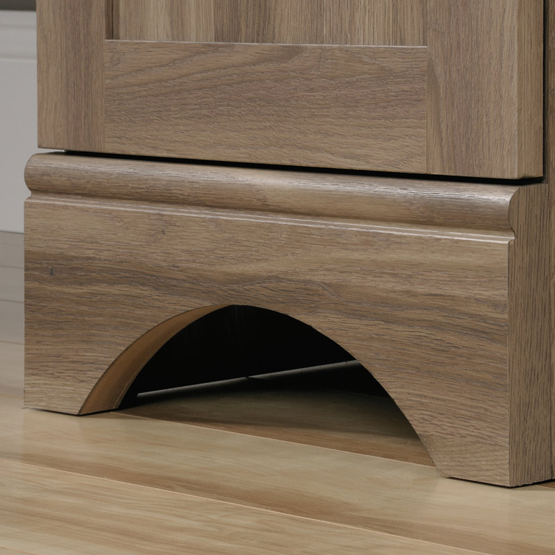 L-Shaped Computer Desk, Salted Oak