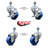 3 Inch_Solid Polyurethane Wheel Swivel 12mm Threaded Stem Caster Set 2 Brake