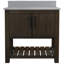 Meuble-lavabo de 30 po avec comptoir en quartz moka, lavabo en porcelaine, quincaillerie noir mat-1957156020