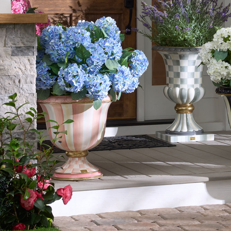 Rosy Stripe Tabletop Urn
