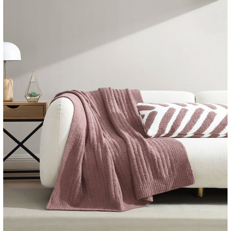 Tulum Lumbar Pillow Cover & Insert, Rose/Off White Geometric