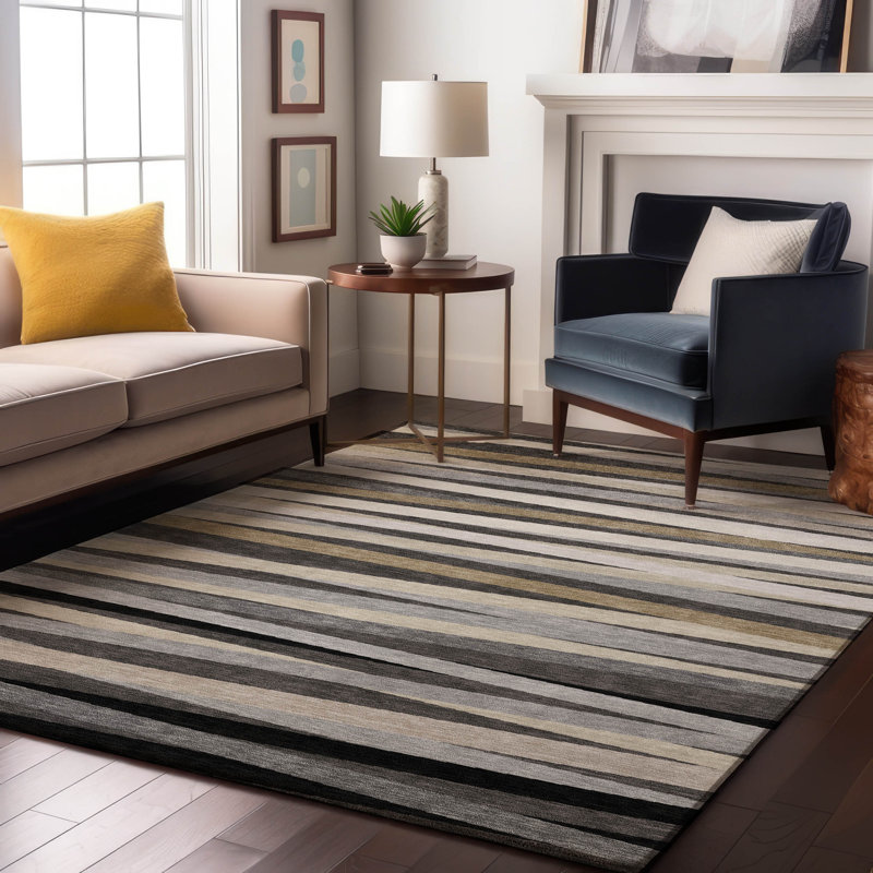 Premium Machine Washable Naglee AMF997 Stripes Rug, Rectangle 2'6" x 3'10"