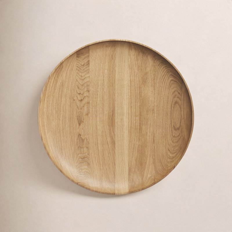 Cusp Solid Wood Decorative Bowl, 3" H x 20" W x 20" D, White Oak