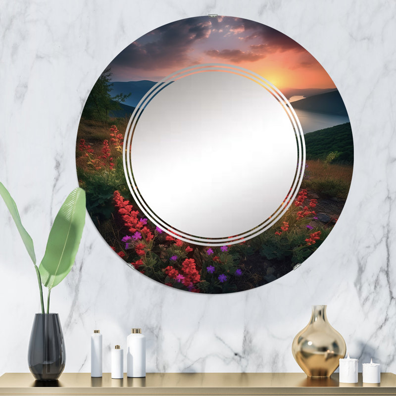 Miroir mural rond Vaill, 32 po x 32 po