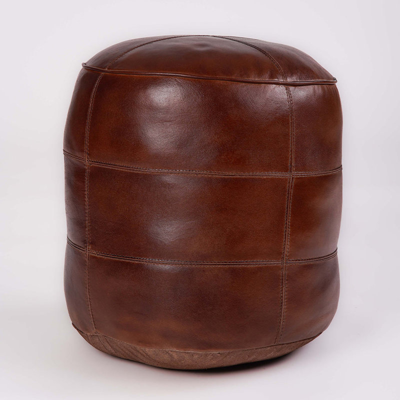 Conisbrough Leather Ottoman, 18" H x 18" W x 18" D