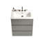 Lavabo de salle de bain moderne gris - Meuble-lavabo spacieux et silencieux gris, design fonctionnel-484784001-484784031