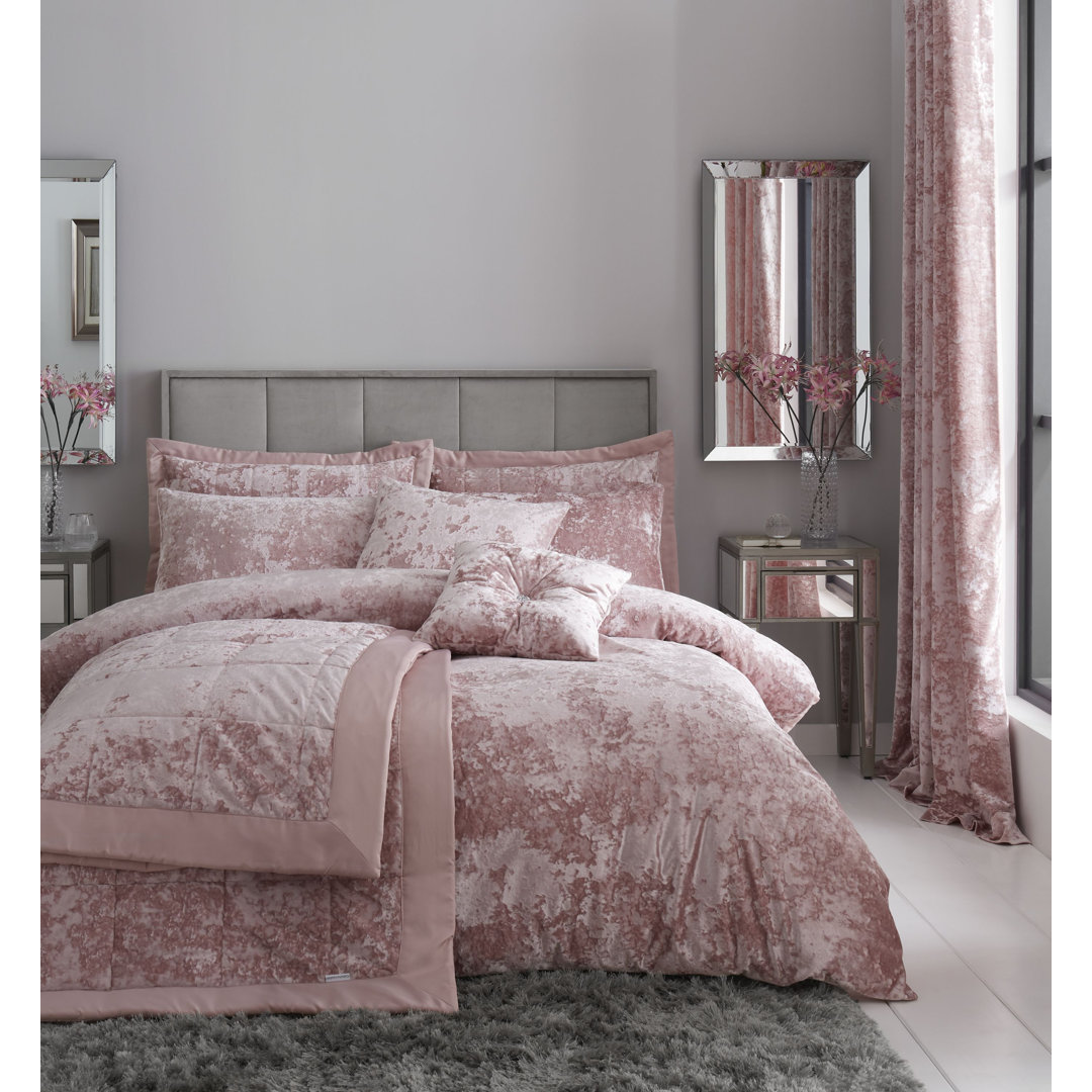 Crushed Velvet Duvet Cover Set with Pillowcases