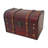 Wood and Leather Treasure Decorative Box with Lock And Lids