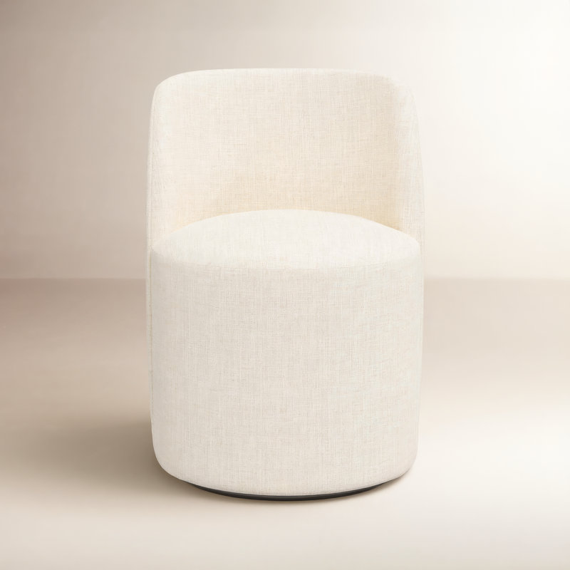 Begonia Swivel Dining Chair, Classic Talc Linen