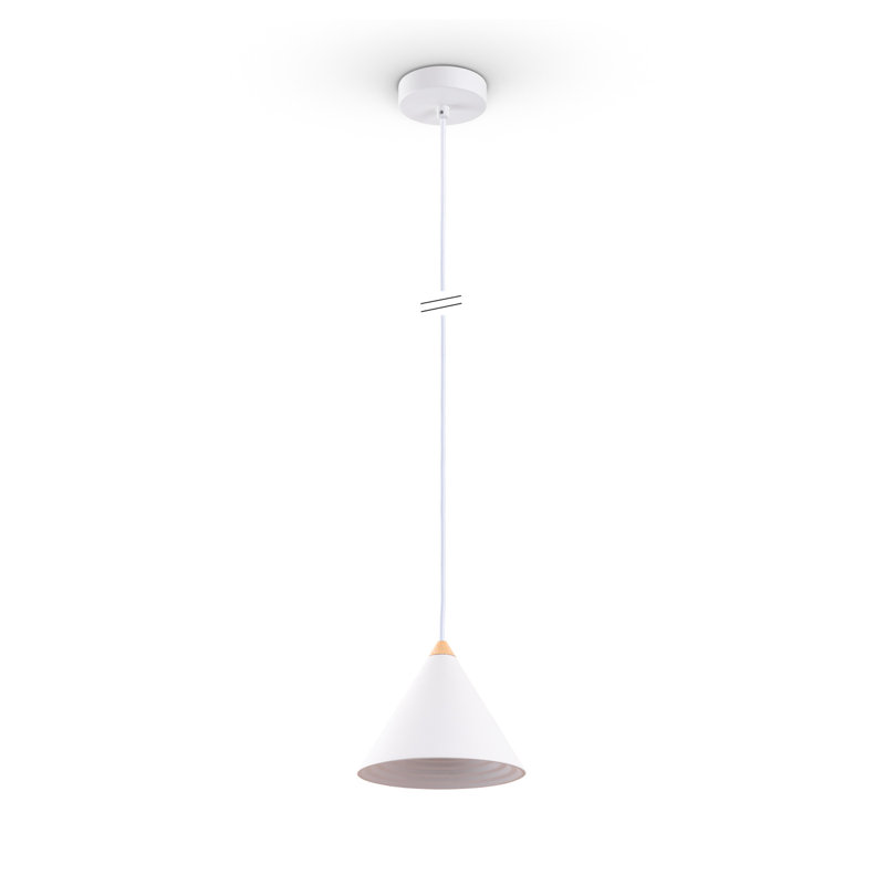 Cone pendant lamp 1-light Tide, White, 165.5cm H x 15.5cm W x 15.5cm D