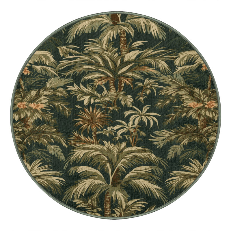  Tapis hawaïen lavable Rainforest, Rond 6 pi