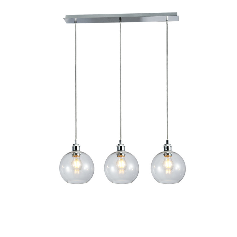 Brianna 3 - Light Kitchen Island Pendant, Polished Chrome