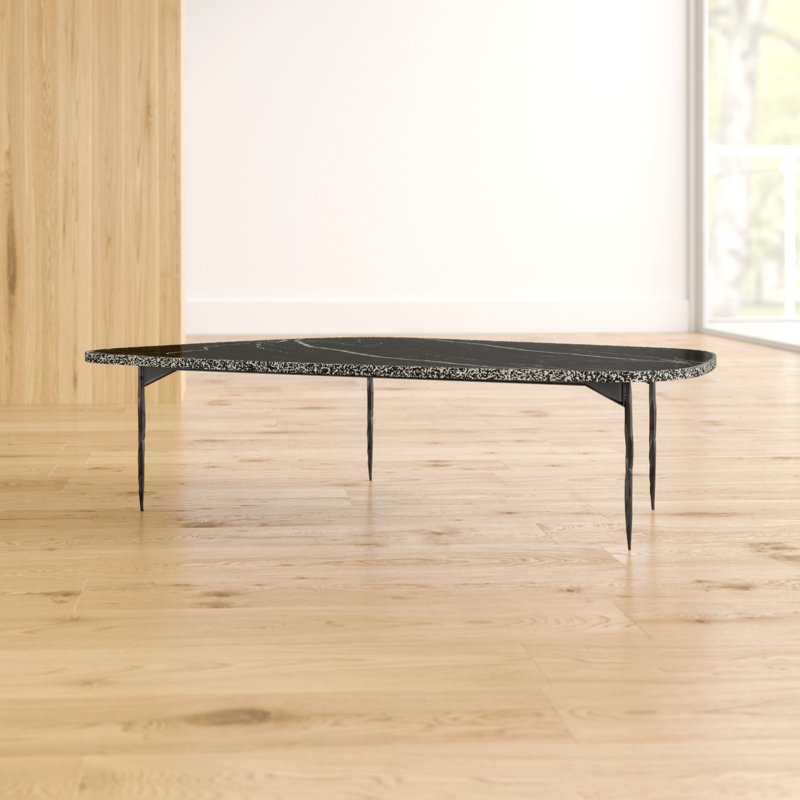 Table basse avec rangement , Marbre noir