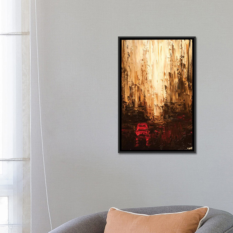 «Swiger Red Cab», reproduction sur toile, H 26 po x l 18 po x P 1,5 po, Toile avec cadre noir, Pas de tapis