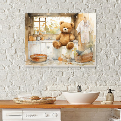 «Bear Laundryroom Bubbles 2», art mural