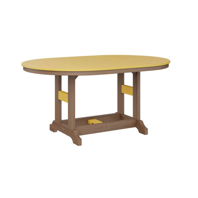 Table de bar Berlin Classic, Acajou antique, H 39,5 po x l 44 po x P 64 po, Jaune soleil levant