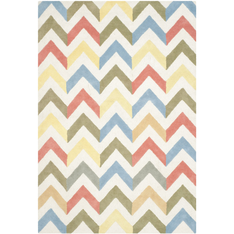 Ellicott Hand Tufted Wool Chevron Rug, Rectangle 6' x 9'