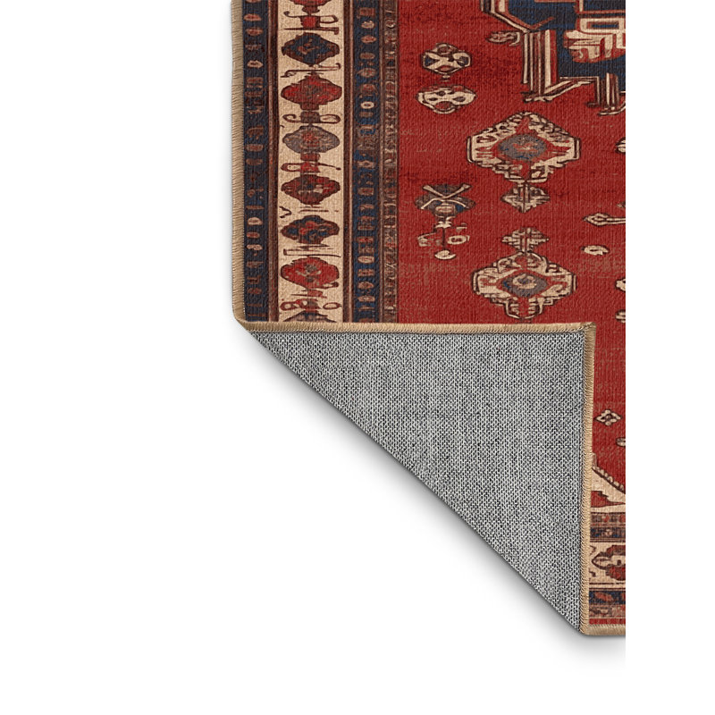 Tapis brun turc lavable à la machine, Carré 5 pi