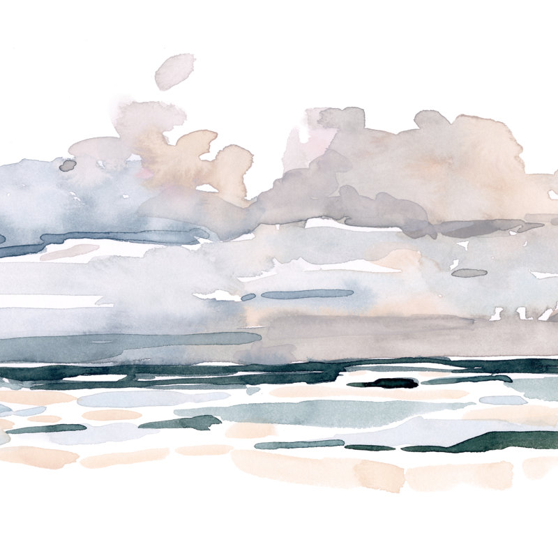Soft Coastal Abstract II by Emma Scarvey - Wrapped Canvas Painting, 51cm H x 51cm W