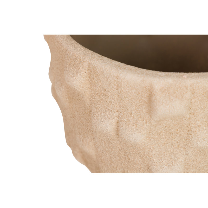 Ceramic Pot Planter, 18cm H x 20cm W x 20cm D, Brown