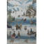 Tapis décoratif moderne de style traîneau, loup et humain à thème hivernal-505277788