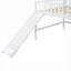 Platform Bed Full Size Compact Low Loft with Removable Slide and Ladder, White-toned Solid Pine Construction-129384912
