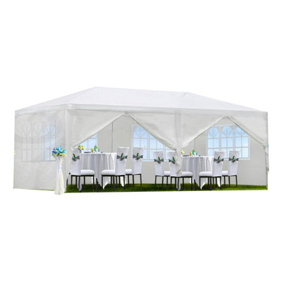 Tente de mariage 10 pi x 20 pi avec 6 parois latérales amovibles - Pavillon de jardin robuste pour événements et restauration