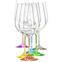 The Wine Savant Slanted Rim Colored Wine Glasses Set - Multicolor