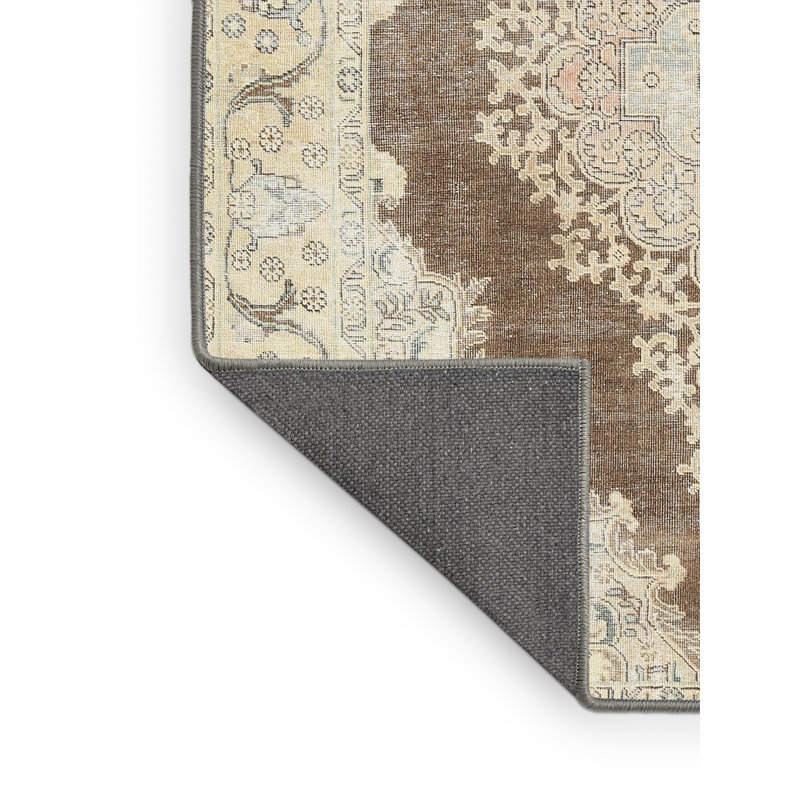 Tapis traditionnel crème / gris Commins, Rectangle 5 pi x 8 pi