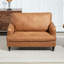 Chaise d'appoint moderne, fauteuil rembourré avec pieds tournés, brun