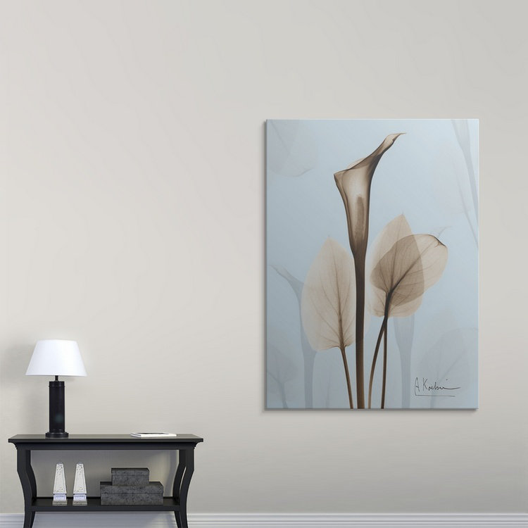 Reproduction de photo Manigault "Calla Lily X-Ray floral" par Kiranjit, H 24 po x l 18 po x P 1,25 po, Toile