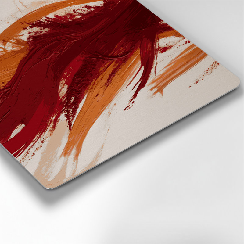«Lyrical Abstraction 4», art mural en métal beige, H 12 po x l 12 po