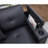 Donovan 84.5"W Black PVC Fabric Sleeper Sectional with USB Charger, Cupholders, Storage Arms
