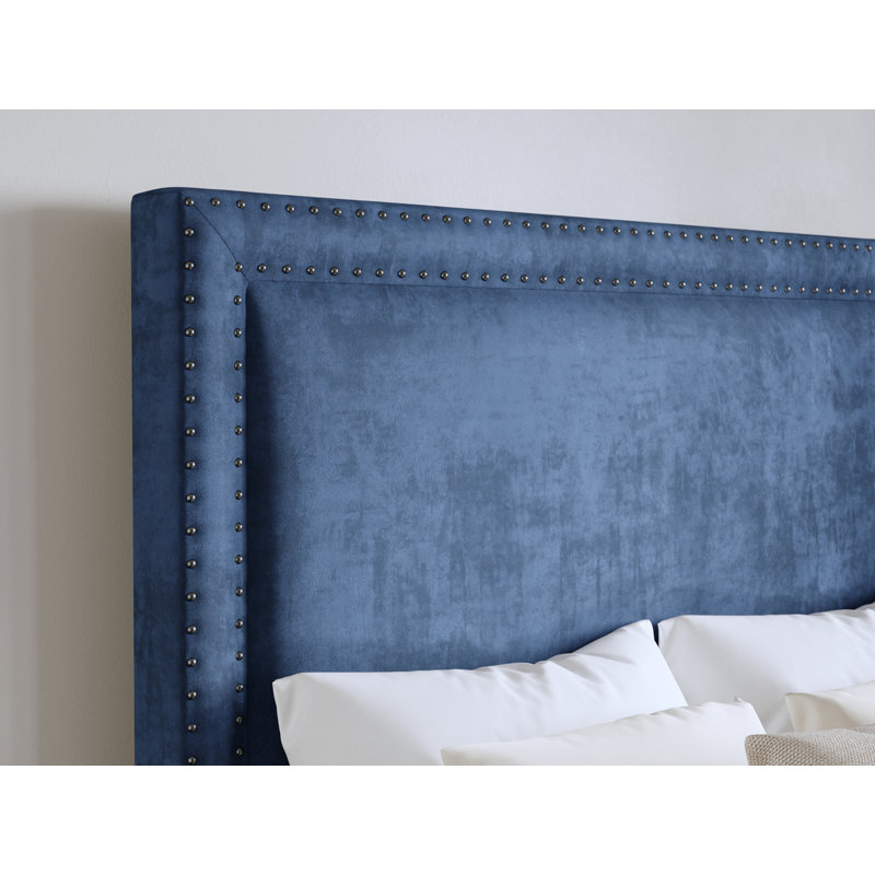 Tête de lit tapissier Murl, Très grand, Marine