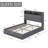Grey Queen Size Lift Up Storage Bed Frame with LED Lights, USB Charging Ports, Hydraulic Platform, 2-Tier Headboard Shelves-1669932360